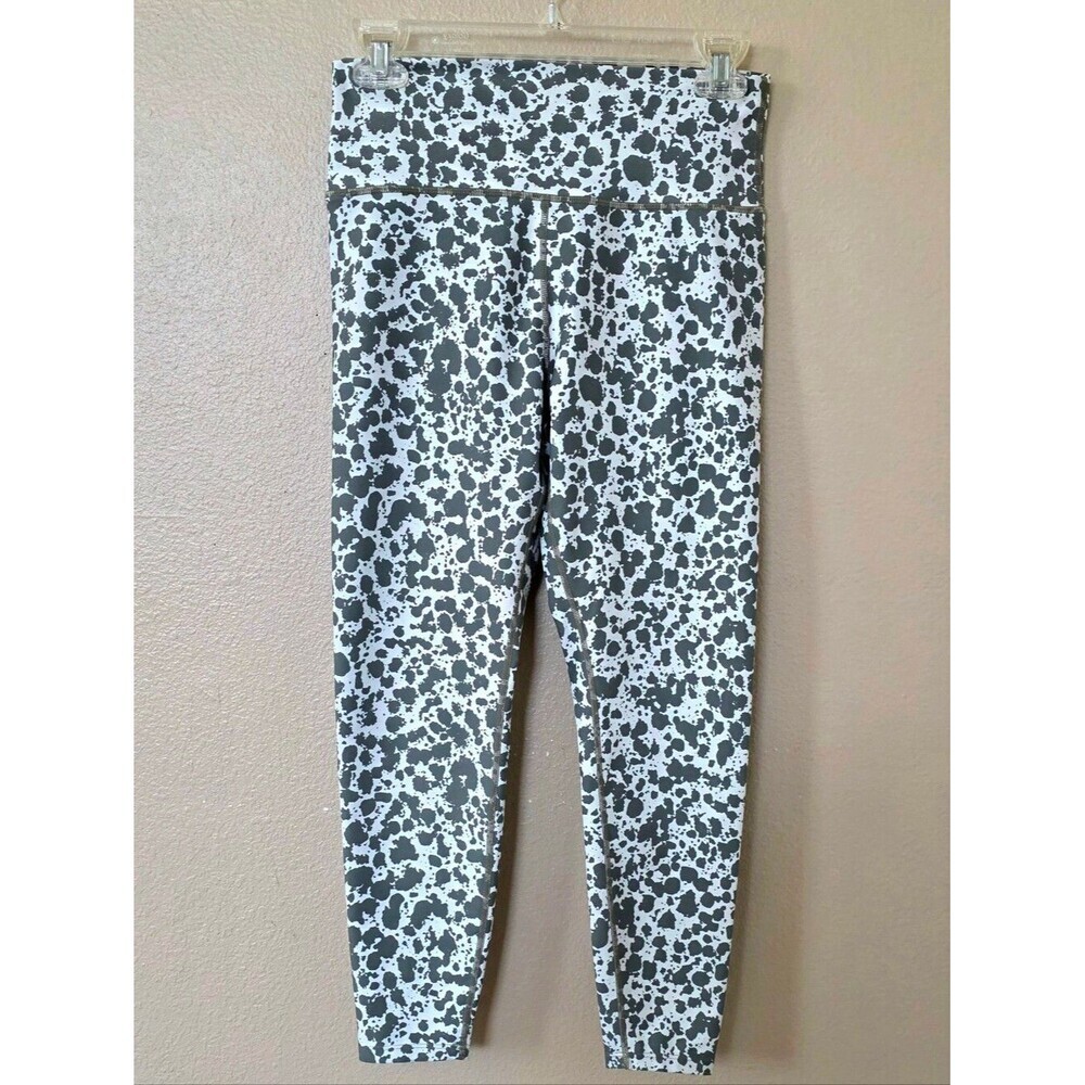 Sage Collective Womens Green Splatter Printed Leggings Active Workout - Size M